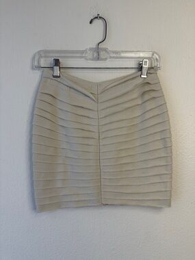 silence + noise Cream Layered Bandage Mini Skirt